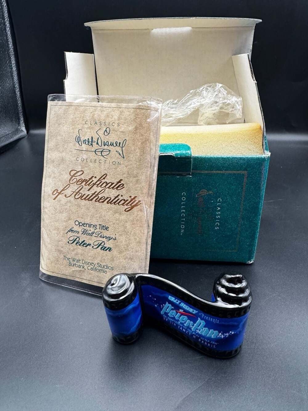 Walt Disney Classics Collection Peter Pan Opening Title Scroll Figurine with Box
